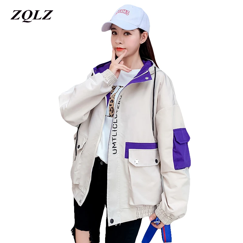 Женская зимняя куртка ZQLZ модная теплая повседневная черная парка с капюшоном и