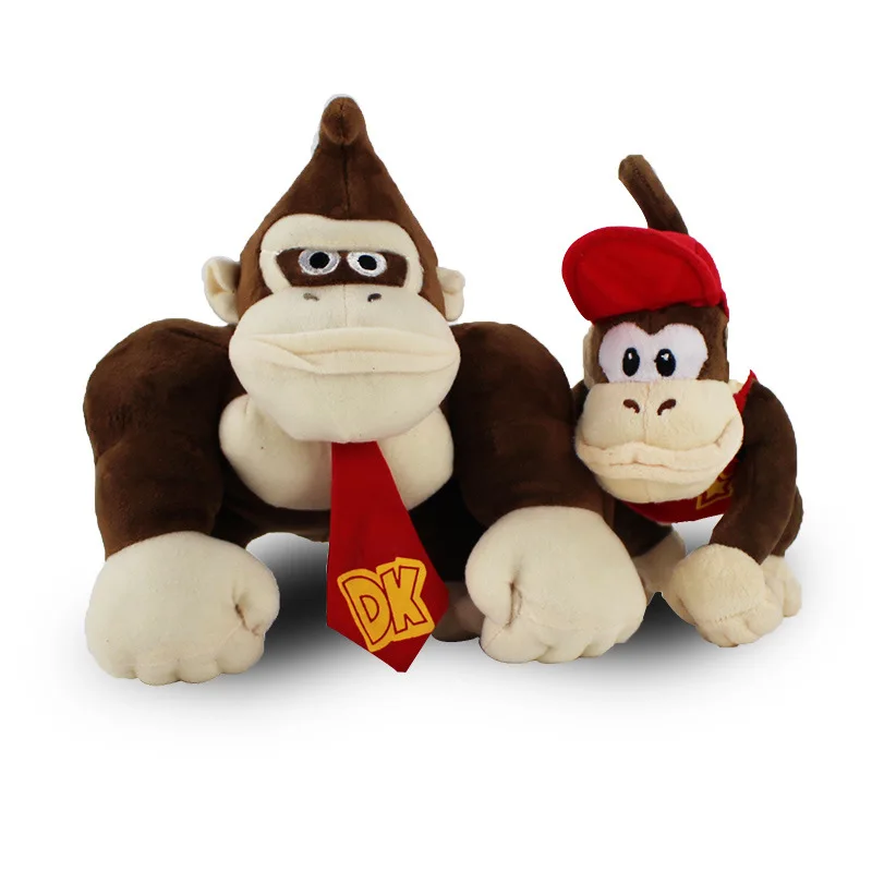 1pc 19/25cm Monkey Donkey Kings Kong Diddy Plush Toy Soft Stuffed Plushie Dolls Super Mari Little King Orangutan Doll - купить по