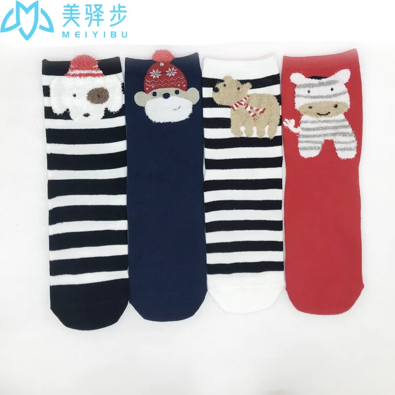 12 Pairs Per Set Autumn and Winter Warm Women Socks Red Cotton Socks New Women Three-dimensional Cartoon Christmas Socks