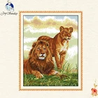 Набор для вышивки крестиком с животными Joy Sunday The lion along DMC 11CT 14CT, Набор для вышивки ручной работы сделай сам, подарок, домашний декор