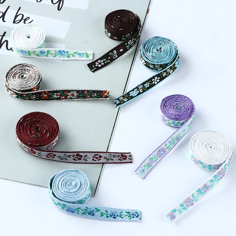 5 ярдов/партия жаккардовая лента с цветочной вышивкой для рукоделия шторы