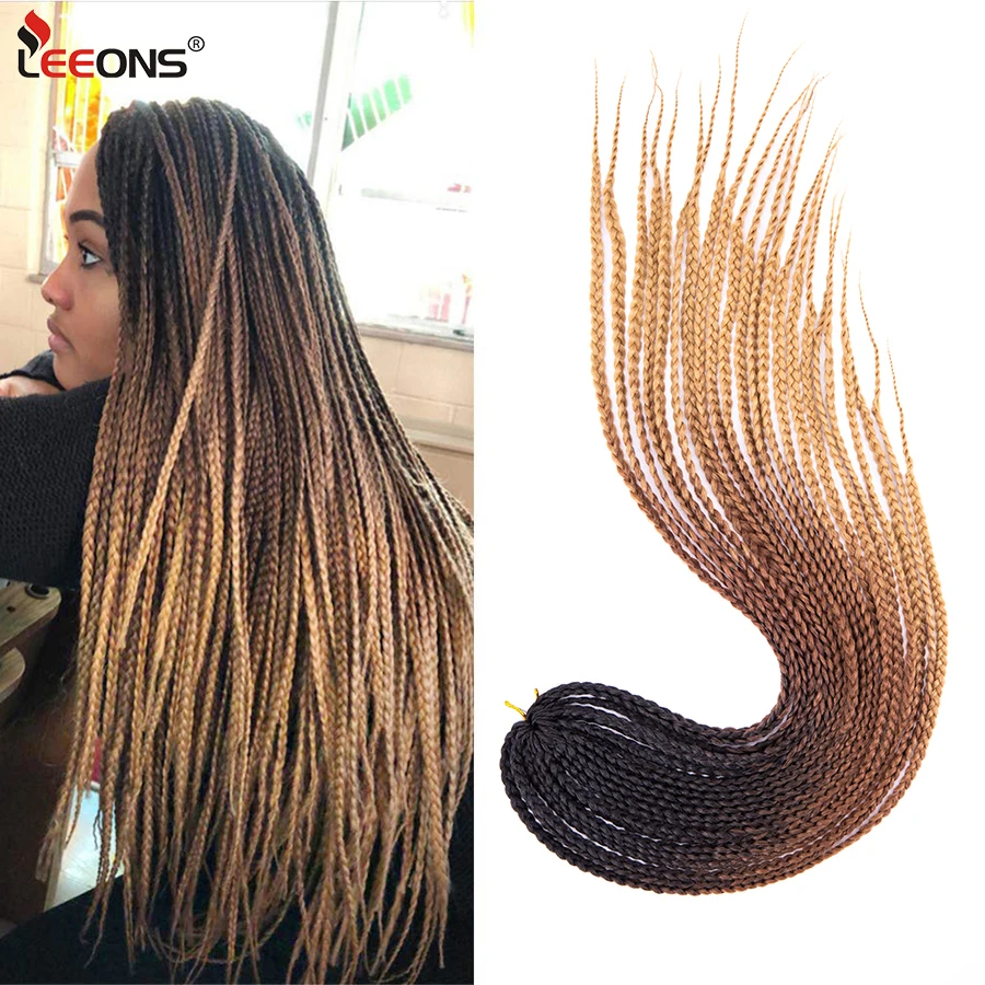 

Leeons 20inch Omber Box Braids For Women Kanekalon Synthetic Braiding Hair Extension Top Selling Hair Braids