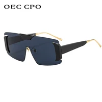 oec cpo one piece rimless sunglasses ladies oversized square sun glasses men women fashion goggle shades uv400 eyewear female