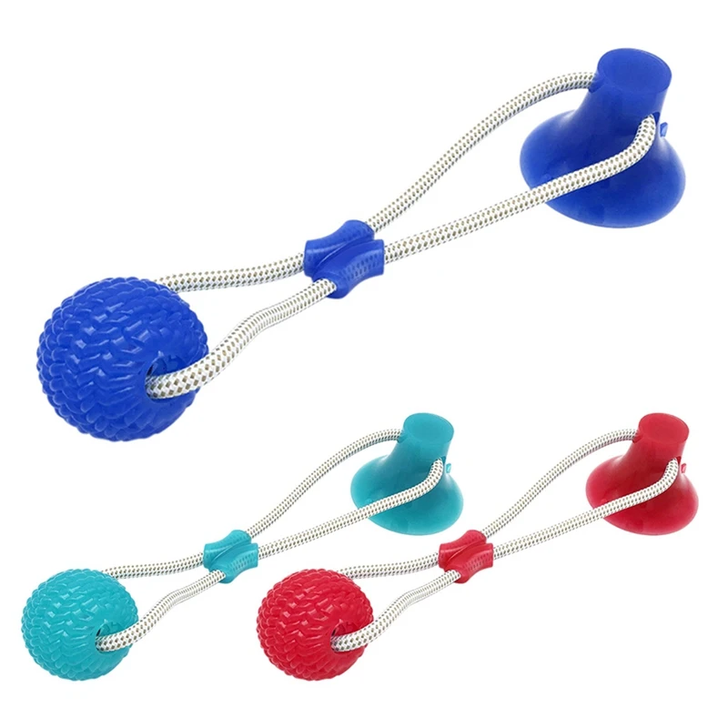 

Multifunction Pet Molar Bite Dog Toys Rubber Chew Ball Cleaning Teeth Safe Elasticity TPR Soft Puppy Suction Cup Biting Dog Toy