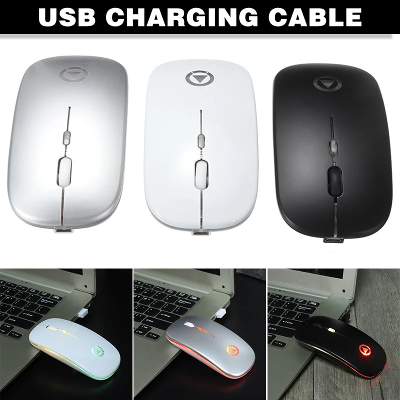 

For PC Laptop 1600 DPI USB Optical Wireless Computer Mice 2.4Ghz Silent Rechargeable Wireless Mouse Pohiks