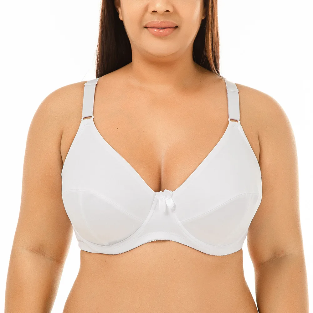 

New Plus Size Bras For Big Busted Women Big Cup F Push Up Unlined Bra Women Basic Underwear Full Coverage Underwire Gather
