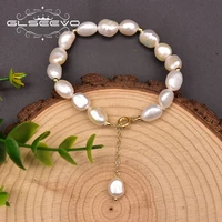 glseevo natural freshwater pearl adjustable brass 18k gold plated bracelet women fashion exquisite gift jewelry gb0966