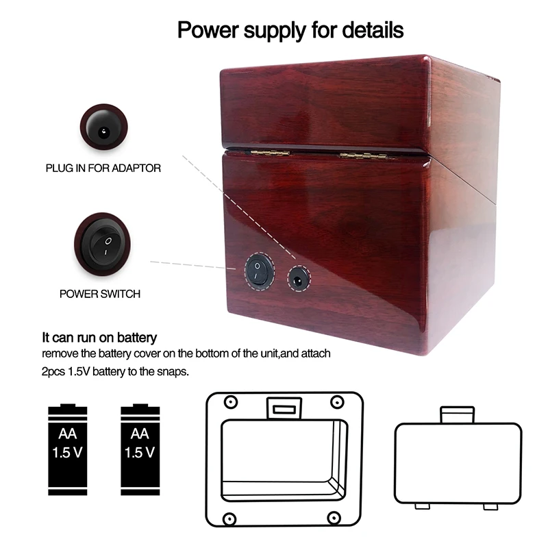Чехол для хранения автоматический Деревянный чехол одной обмотки часов с