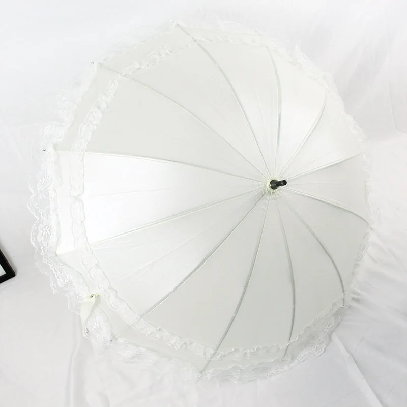 White Lace Ladies Umbrella Japanese And Korean Style Long Handle Photography Decoration Princess Gift | Дом и сад