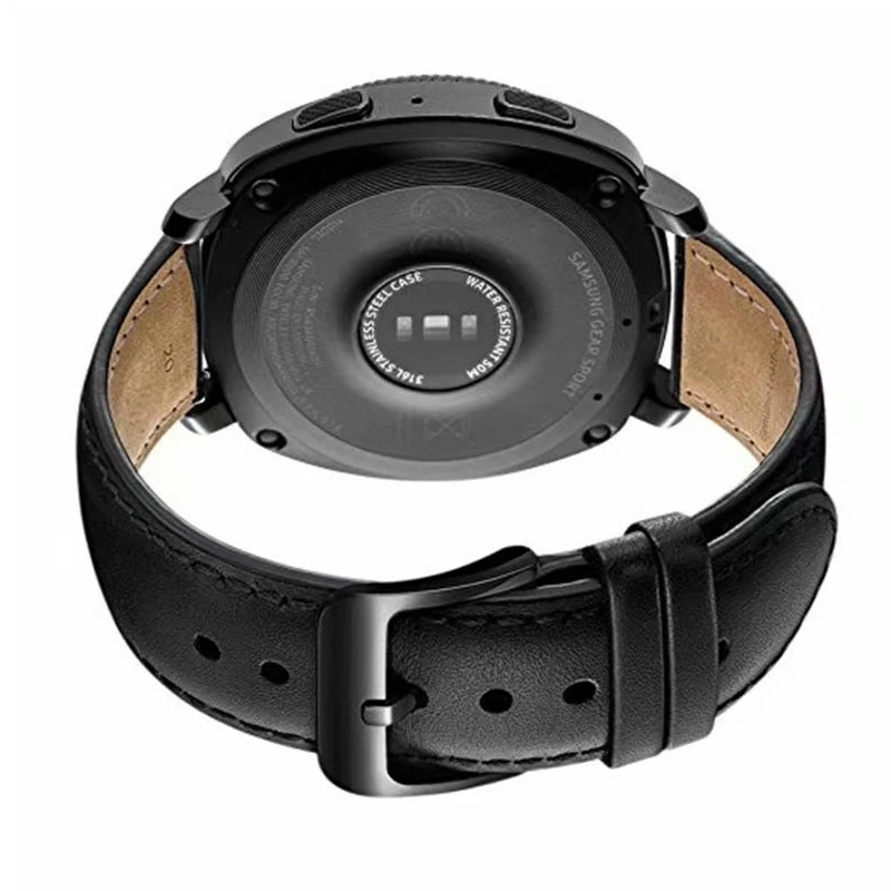 Ремешок кожаный для samsung galaxy watch 4 3 Gear S3 frontierband huawei gt 2 pro amazfit gtr bip 22 мм/20 мм | Наручные