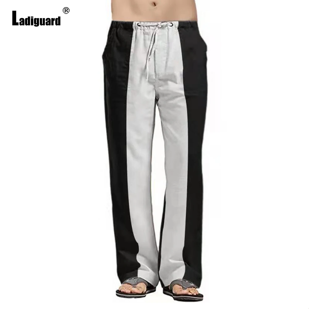

Ladiguard 2021 Men's Casual Linen Pants Drawstring Loose Trouser Male Streetwear Plus Size 4xl 5xl Mens Sexy Thin Sweatpants