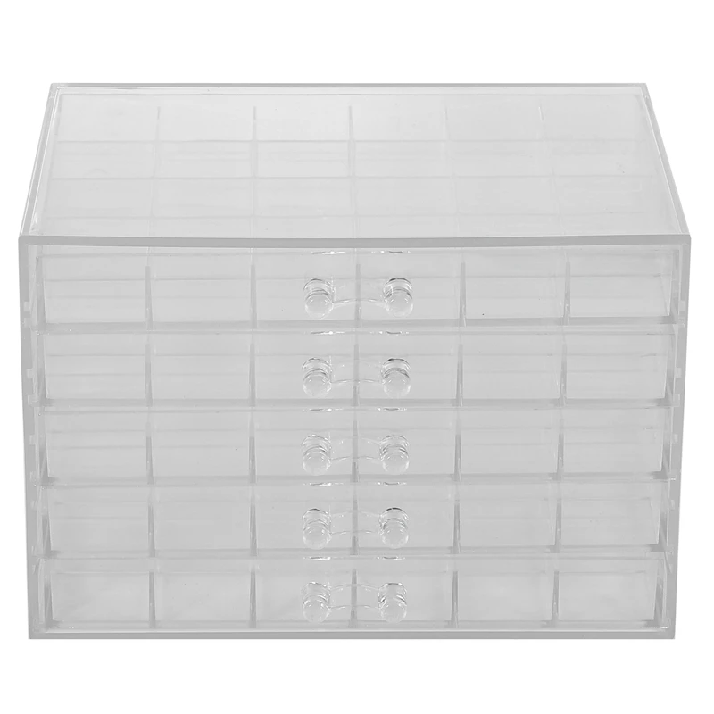 

120 Grids Transparent Nail Art Decoration Storage Box Rhinestones Beads Accessories Display Container Case Manicure Tool