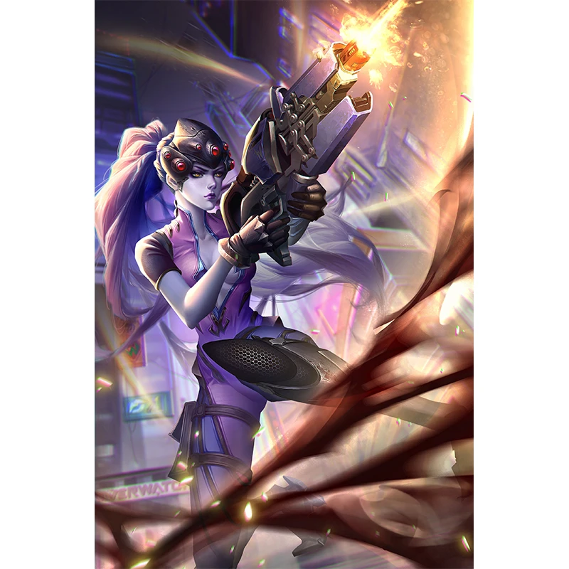 

Sexy Girl Overwatch Warrior Widowmaker Canvas Painting Print Anime Video Game Comics Art Poster Wall Decoration Picture for Room