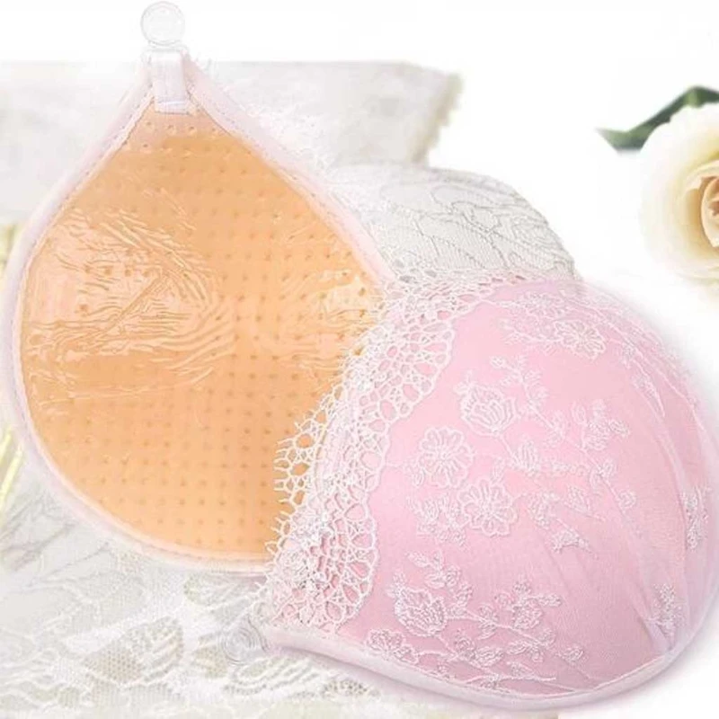 Women Push Up Silicone Backless Strapless Invisible Lace Bras For Bikini Wedding X3UE