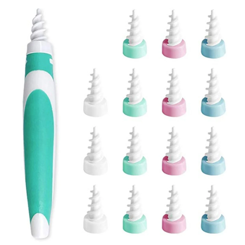 

New Ear Wax Removal 16 Tips Spiral Smart Ear Care Clean Earpick Wax Remover Curette Ear Cleaner Spoon Plugs Spirals Care Tool