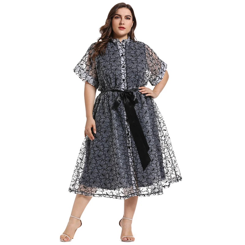 2021 Абая Весенняя мода для женщин размера плюс элегантные со стоячим воротом на