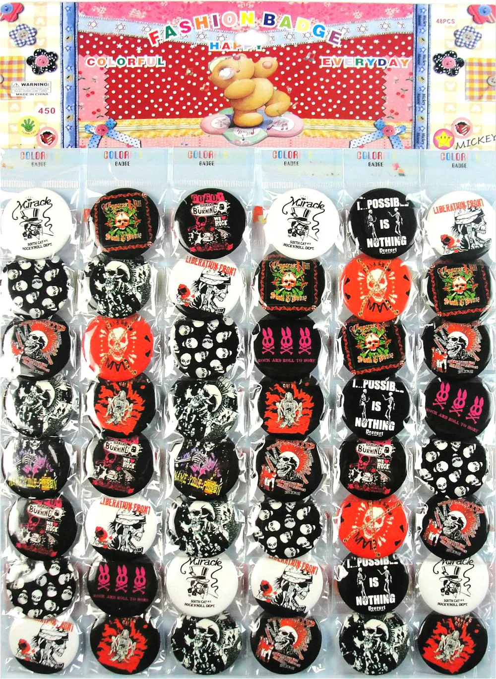 Бесплатная доставка Крутые кнопки значки шпильки 80's панк Рок хардкор с черепом