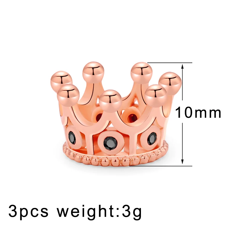 Медная Корона 3 шт./лот шапочки подвески бусины металлические микрозакрепки