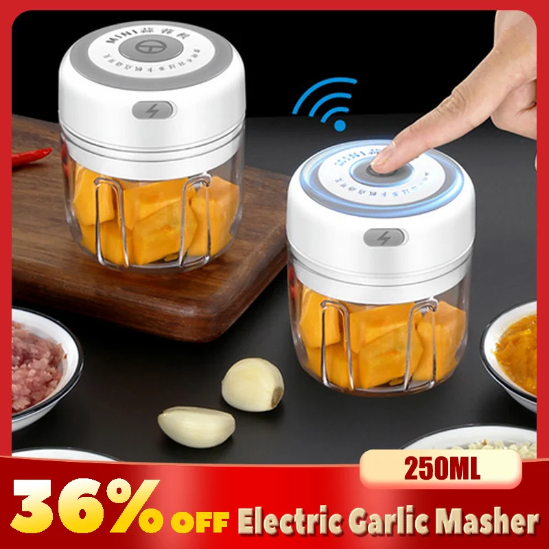 

Electric Garlic Masher Sturdy Durable Mini Crusher Chopper USB Charging For Crushed Garlic Crushed Ginger Crushed Fresh Chili