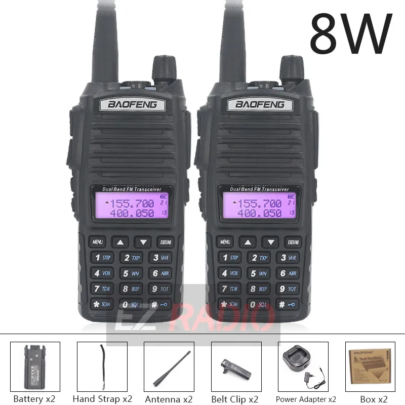 BaoFeng UV 82 8 Вт 2 шт. 1 двухсторонний любительский радиоприемник 10 км dmr Ham cb Radio PTT TYT 9R