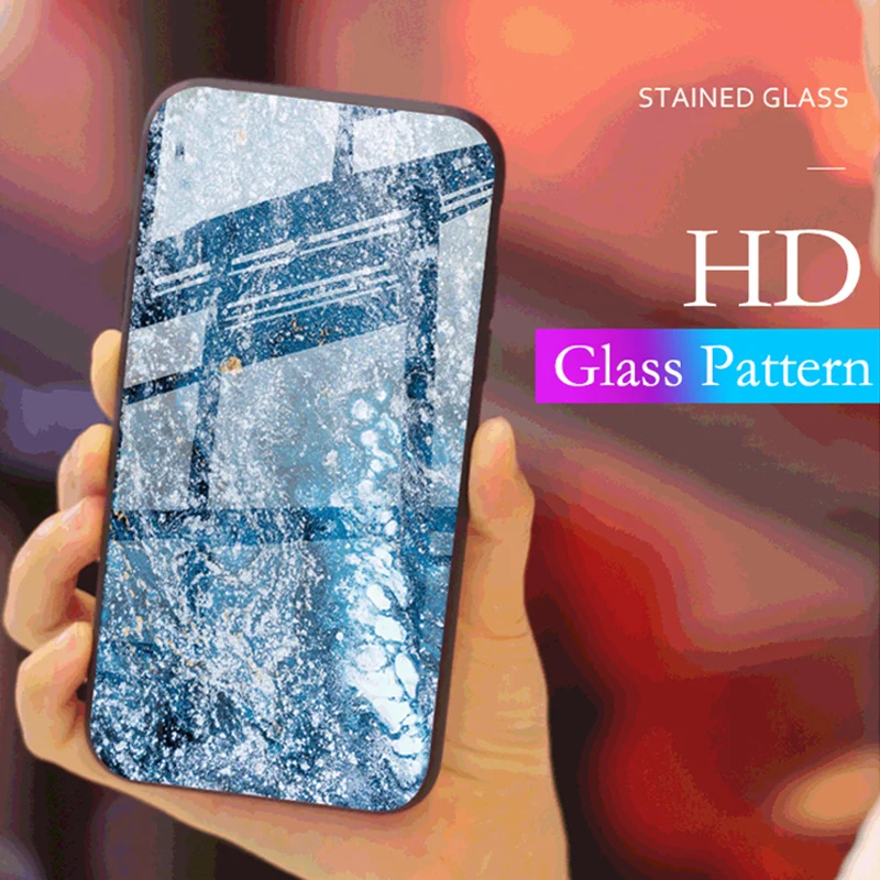 Мраморный стеклянный чехол для телефона Samsung Galaxy S7 Edge S8 S9 S10 Plus A10 A20 A30 A50 A70 A6 A8 A7 A9 2018