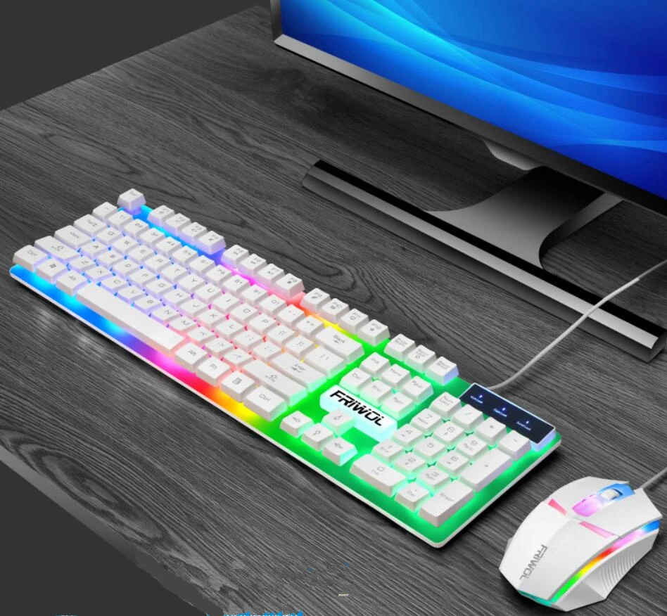 Новая игровая клавиатура и мышь проводная с подсветкой комплект геймера 2000PDI