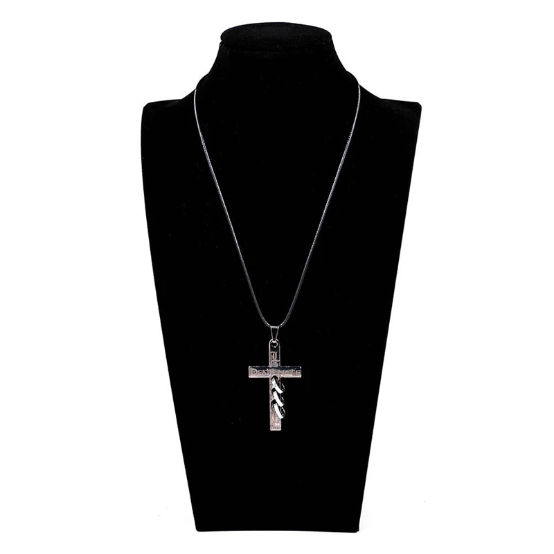 

Hot Japanese Anime Death Note Letter L Cross Metal Pendant Necklace Black Metal Necklace Cross Logo Pendant Action Toy Figure