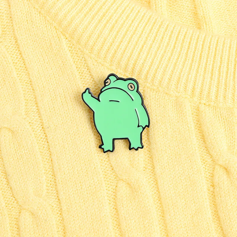 

Hot Sold Cute Funny Frog Enamel Pin Custom Cool Animal Brooches Bag Lapel Pin Cartoon Froggy Badge Jewelry Gift for Friends