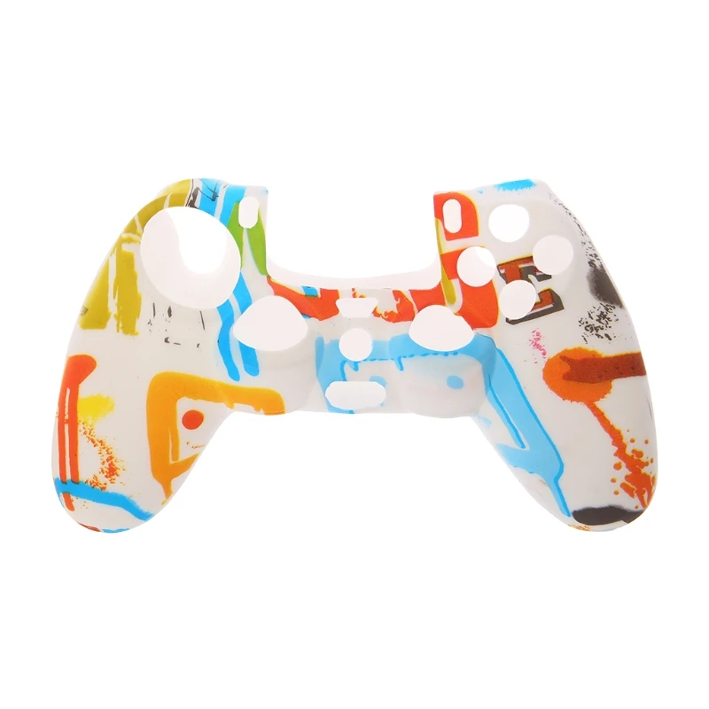 Силиконовый чехол для геймпада PS4 с красочными граффити нескользящий