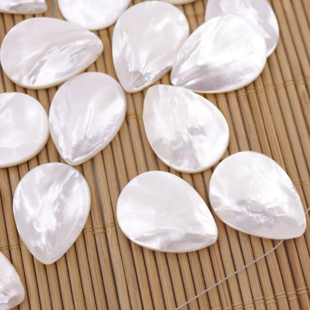 30 шт. 19ммx25 мм КАПЛЕВИДНАЯ оболочка с отверстием сверху белая морская