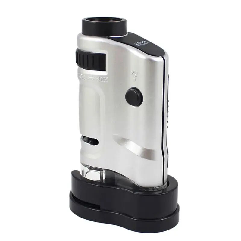 Зум Монокуляр Лупа Стекло Карманный микроскоп УФ лампа печать ювелирных изделий