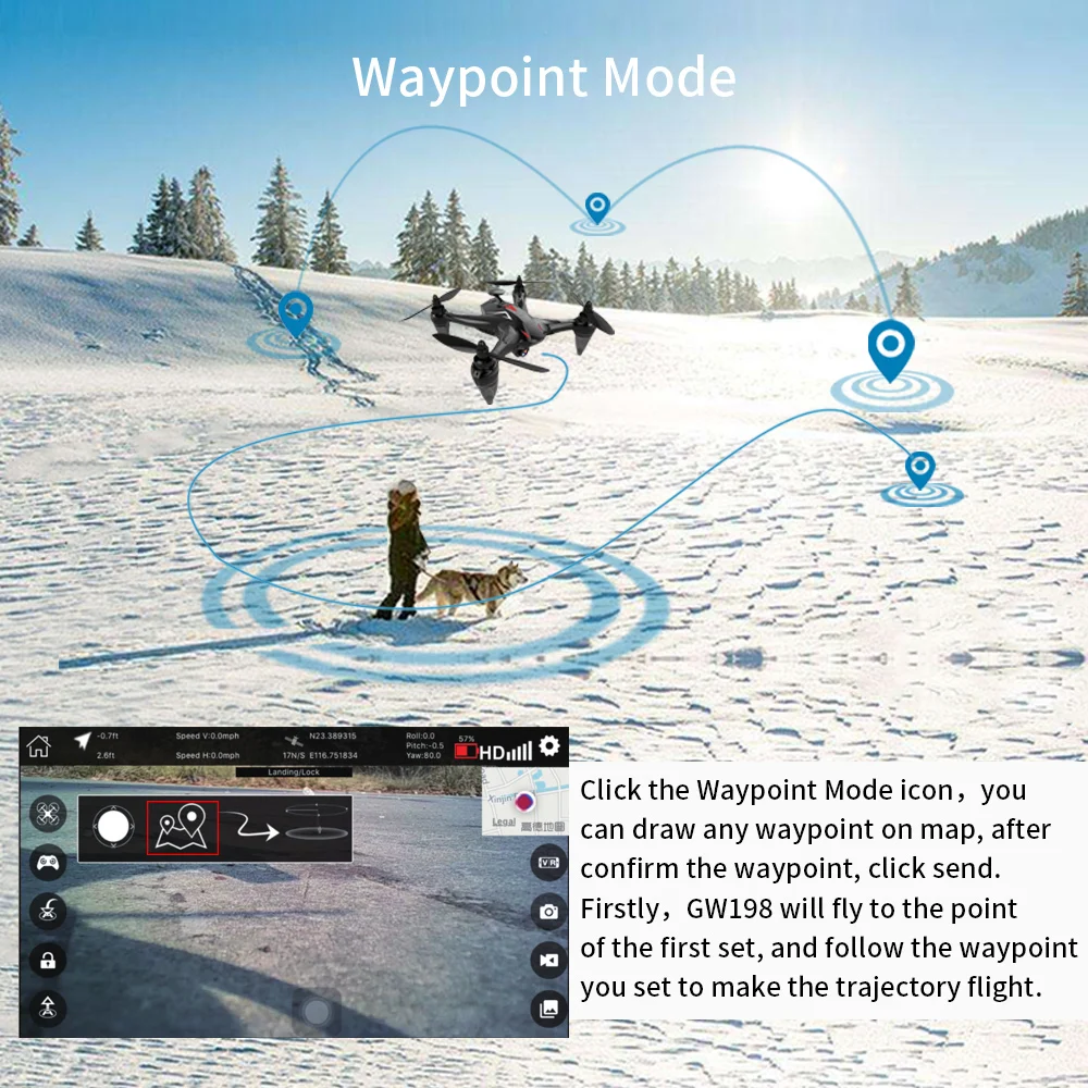 Global Drone GW198 Профессиональный gps-дрон с WiFi FPV камерой Дрон X Pro Follow Me Квадрокоптер бесщеточный Радиоуправляемый Дрон VS F11 B4W