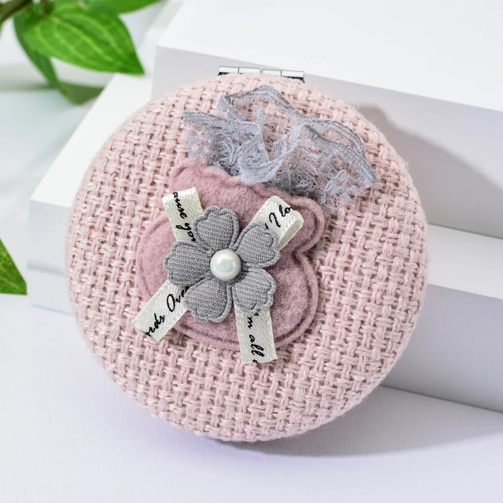 Vicney Модный Круглый Карманный складной тканевый макияж зеркало простой небольшой