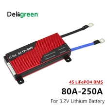 Batería de litio BMS 4S 80A 100A 120A 150A 200A 250A, BMS PCM/PCB para placa de circuito de protección de batería LiFePO4 de litio de 12,8 V