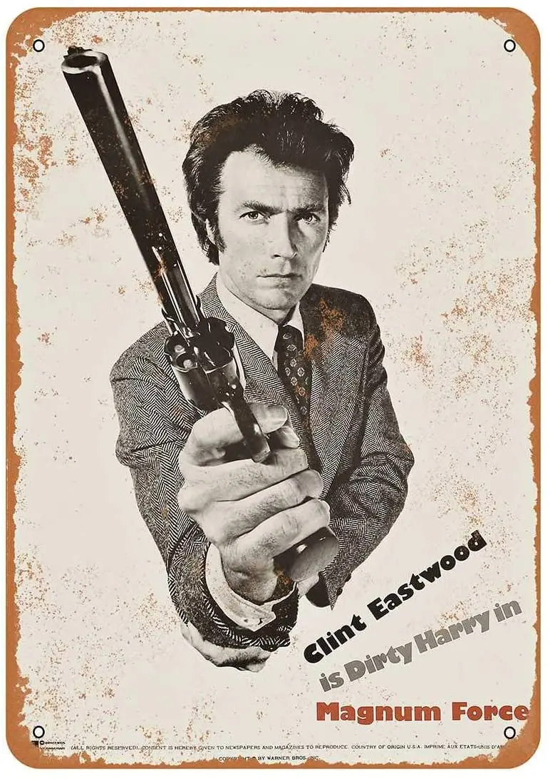 

Diuangfoong 1973 Dirty Harry Magnum Force Vintage Look Metal Sign 12"×8"