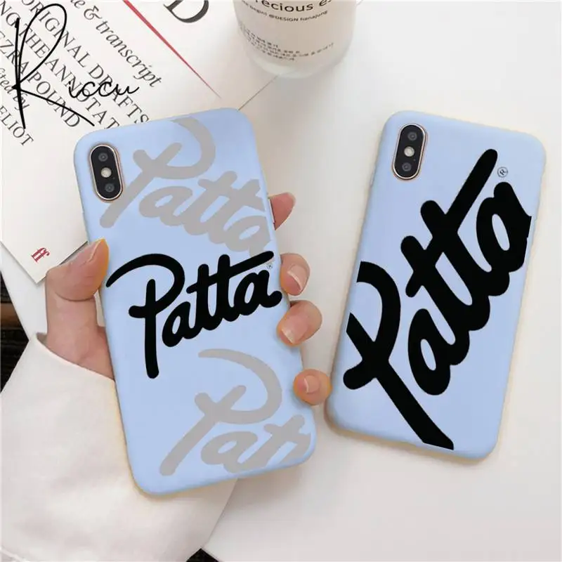 

Reall street brand patta Phone Case for iPhone 12 mini pro max 11 Pro Max X XR XS 8 7 6s Candy Blue Silicone Case