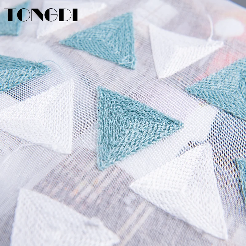 Домашние кухонные шторы TONGDI короткие яруса элегантные квадратные вышитые белые