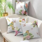 Fuwatacchi 45x45 см чехол для подушки птицы на цветочном фото наволочки для подушки для домашнего декора праздничное украшение для вечеринки пликовый чехол s