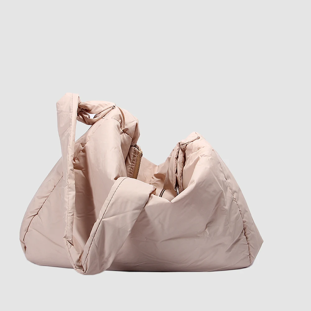 

Casual Large Capacity Space Cotton Tote Woman Shoulder Bag Puffy Feather Hobo Crossbody Bags for Women 2020 Big Shopper Bag New