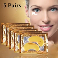10 pcs5 pairs 24k gold crystal collagen eye mask patches anti agingdark circlespuffiness moisturizing eye patch gel eye pads