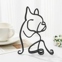 new simple metal dog abstract art sculpture ornaments home desktop pet decoration accessories personalized gifts for friends
