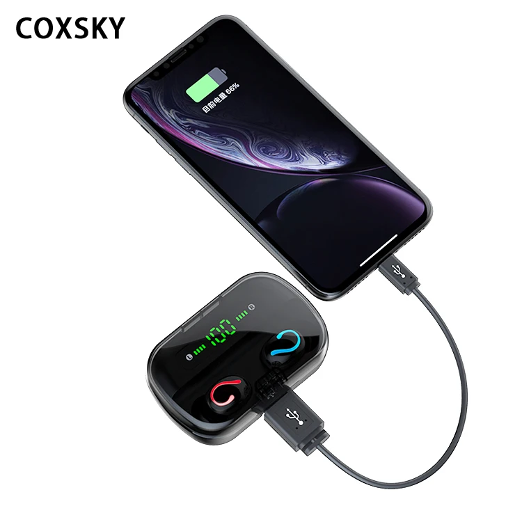 

Top-Inmax Q82 tws Wireless Headphones Wireless Mini Earphone LED Wireless Earphone Show Earbuds with Power Bank 3500mah