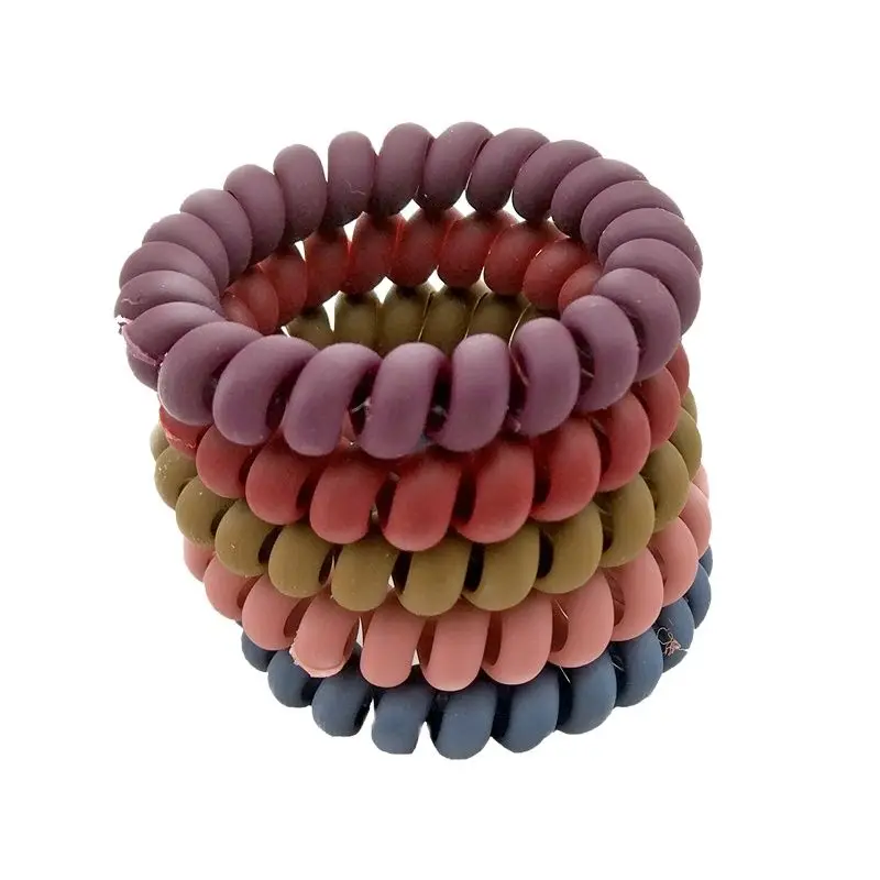 

Wholesale 5Pcs Telephone Wire Shape Hair Bands Accessories Line Elastic Gum Spring Scrunchy Rope Size 5.5CM
