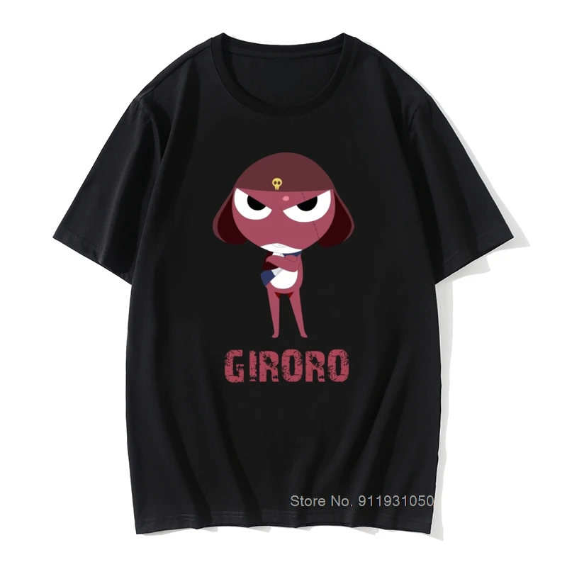

Men Tee Shirts Corporal Giroro Reporting Vintage 100% Cotton Tee Shirt Keroro Cartoon Tshirts Crewneck Tees Big Size