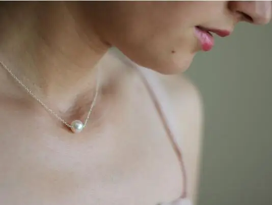 Простой модный стиль женское жемчужное ожерелье Женская короткая цепочка на