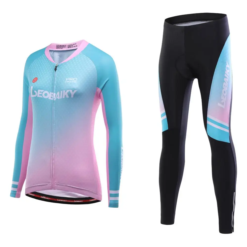 Pro Team MTB Bike Clothing Women Cycling Jersey Set Long Sleeve Summer Road Racing Bicycle Clothes Ladies Ciclismo Uniform