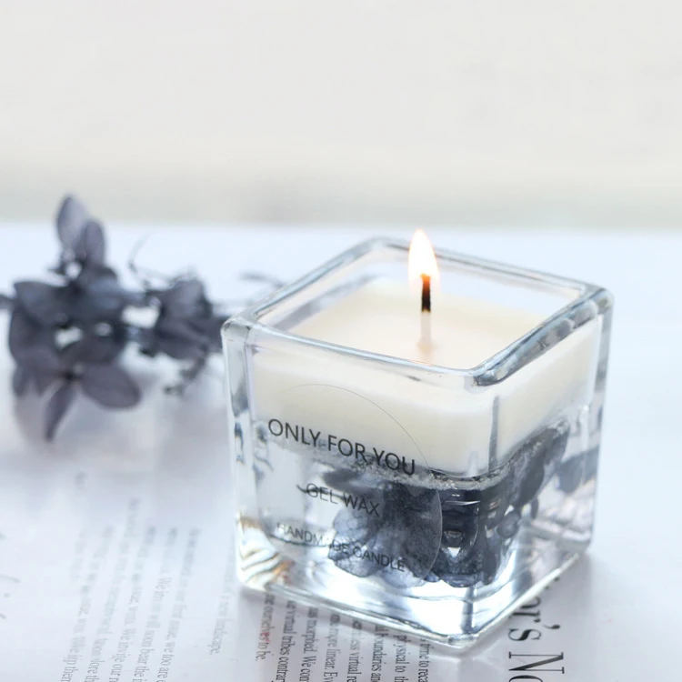 

Home Fragrance Dried Flowers Eternal Flower Aromatherapy Candle Cup Creative Essential Oil Scented candles in glass wedding gift