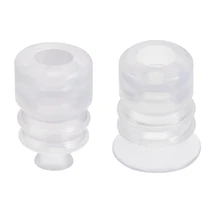 Uxcell 1/4Pcs Clear Soft Silicone Waterproof Vacuum Suction Cup 5mm joint Bellows Suction Cup to Oil Fuel Water Ozone Clear