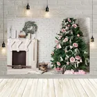 Avezano Зимний Рождественский камин цветы Носки с рисунком гирлянды белого цвета на день рождения для новорожденных и малышей, декоративный фон для студийной съемки под заказ