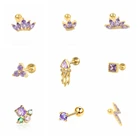 Серьги-гвоздики Серебряная коллекция с фиолетовыми фианитами